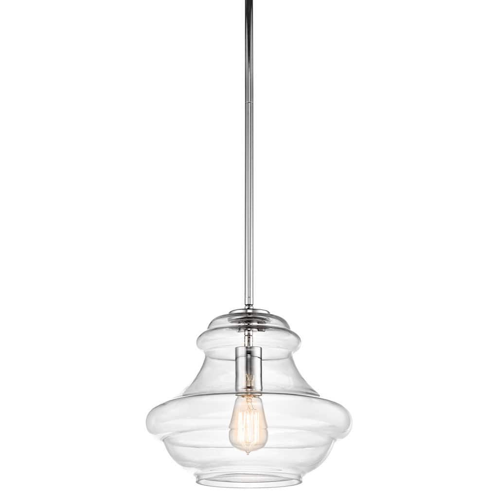 Kichler Lighting Everly Collection 1-light Chrome Pendant 12 inch Diameter