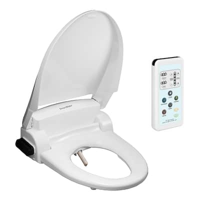 SmartBidet White Electric Bidet Seat with Wireless Remote Control for Elongated Toilets