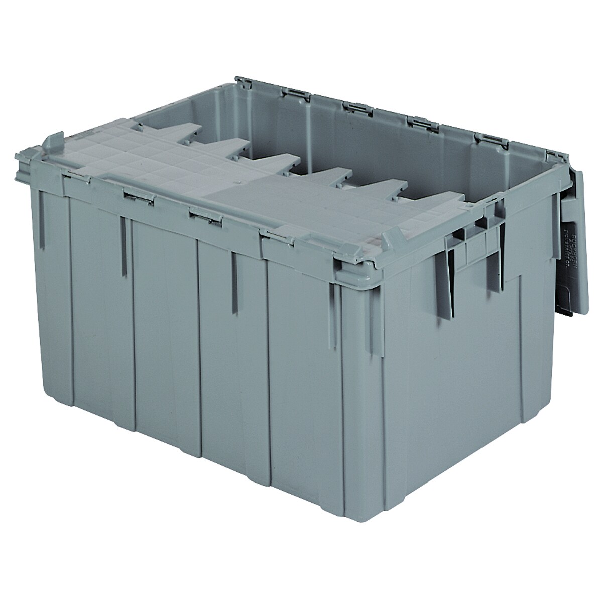 Attached Lid Container Gray Plastic 28-gallon Bin Organizer