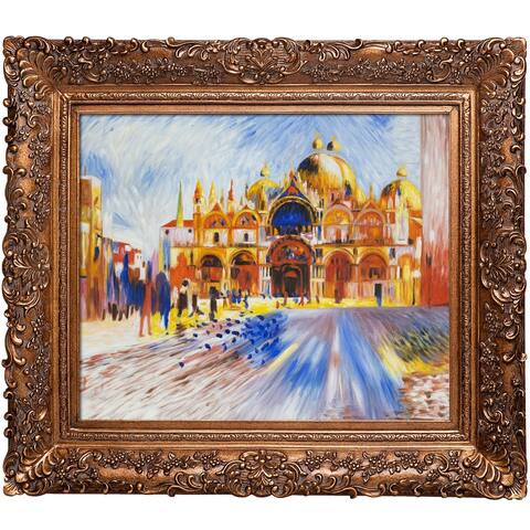 Pierre-Auguste Renoir 'The Piazza San Marco Venice, 1881' Hand Painted Framed Canvas Art