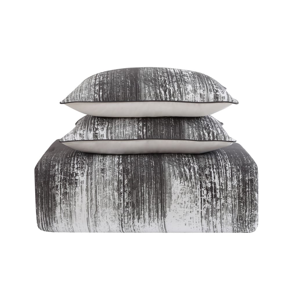 Vince Camuto Lyon Two-tone Brushstroke Comforter Set