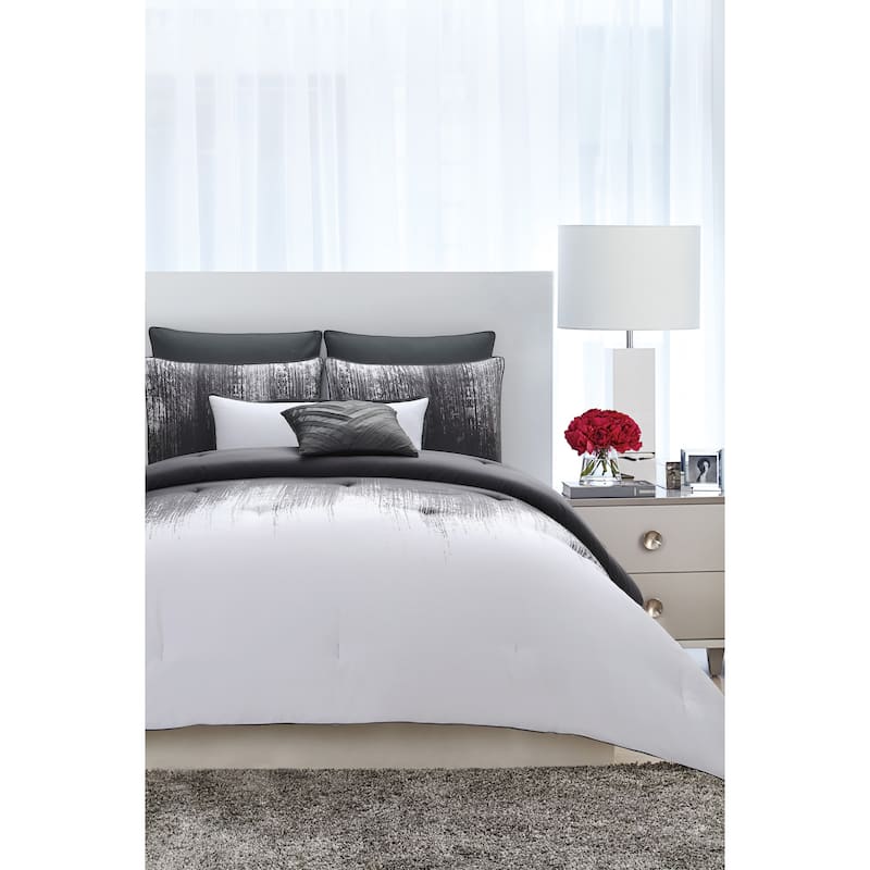 Vince Camuto Lyon Two-tone Brushstroke Comforter Set