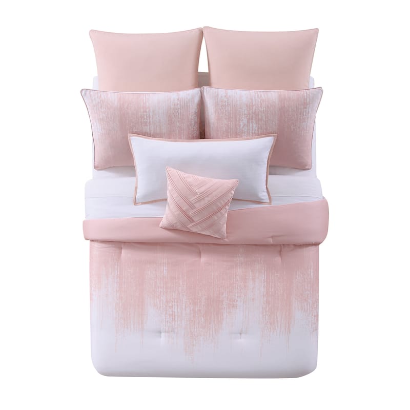 Vince Camuto Lyon Two-tone Brushstroke Comforter Set