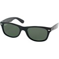 Ray-Ban RB 2132 901 New Wayfarer Black Plastic Sunglasses with Green Polarized Lens