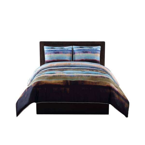 Shop Vince Camuto Lille Striped Green And Gold Comforter Set On