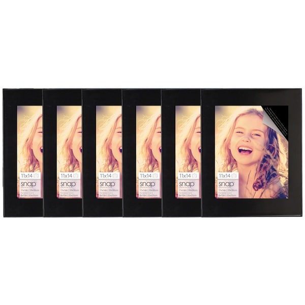 Black 11-inch x 14-inch Front Loading Snap Frames (Set of 6)