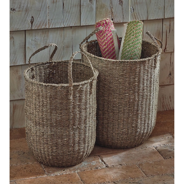 TAG Natural Seagrass Floor Basket (Set of 2)