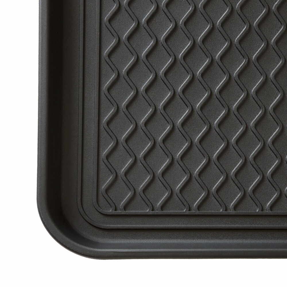All-Weather Indoor/Outdoor Boot Tray - Weather-Resistant Hard Plastic Shoe  Mat with Raised Edge by Stalwart (Black) - On Sale - Bed Bath & Beyond -  12097016