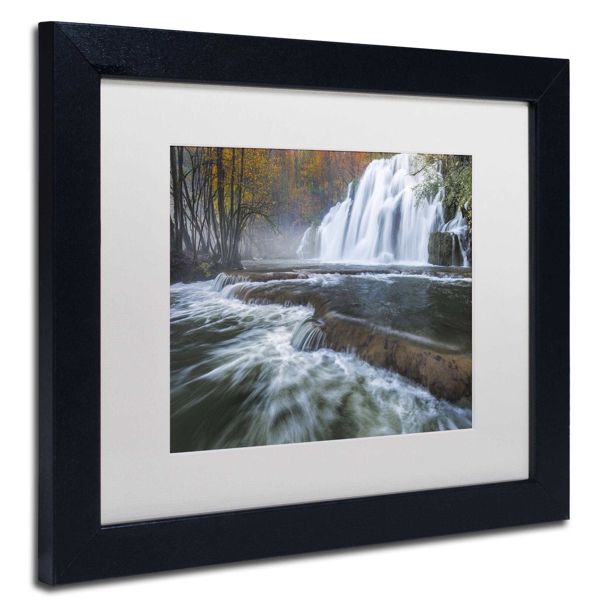 Mathieu Rivrin 'Waterfalls of Tufs in Jura' Matted Framed Art Bed
