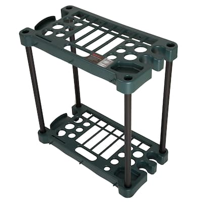 Garden Tool Organizer - 23-Inch Utility Rack Holds up to 30 Yard Tools to Maximize Floor Space by Stalwart (Green)