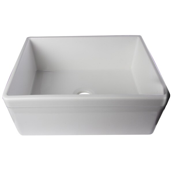 Alfi White Fireclay 26 Inch Decorative Lip Single Bowl Alfi White Fireclay 26 Inch Decorative Lip Single Bowl Farmhouse Kitchen Sink