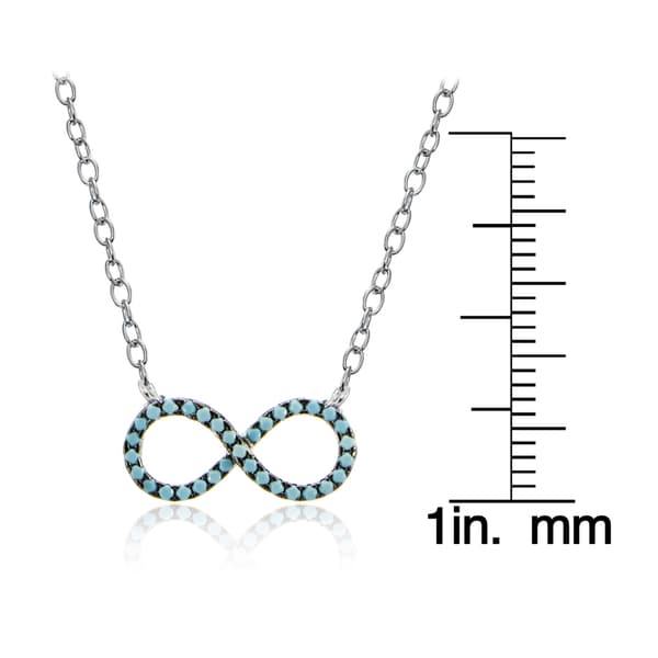 Nano Turquoise Infinity .925 Sterling Silver Pendant Necklace
