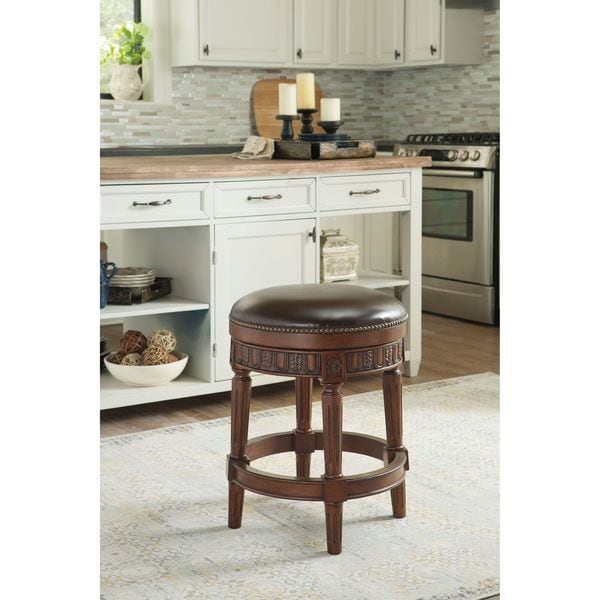 Ashley north shore upholstered outlet swivel bar stool