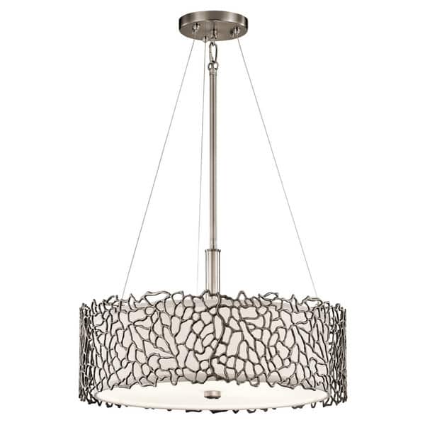 Kichler Lighting Silver C Collection 3 Light Clic Pewter Pendant Semi Flush Mount Kichler Lighting Silver C Collection 3 Light Clic Pewter Pendant Semi Flush Mount