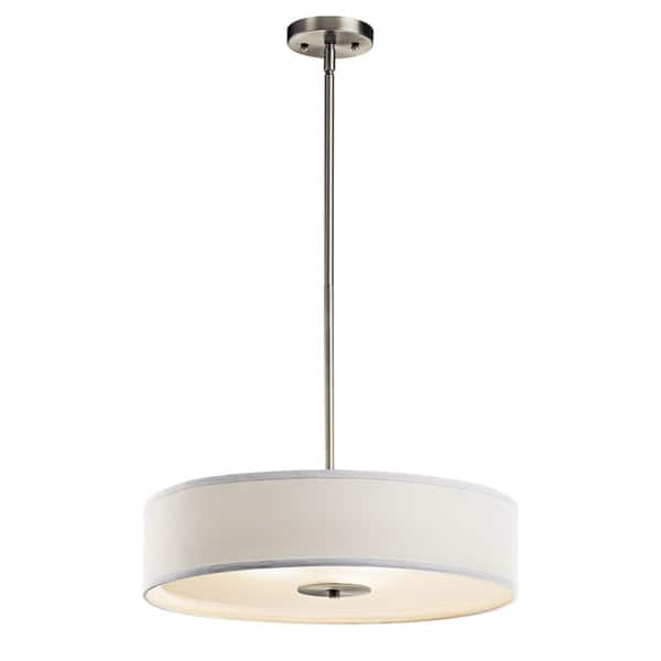 Shop Kichler Lighting Transitional 3 Light Brushed Nickel Pendant