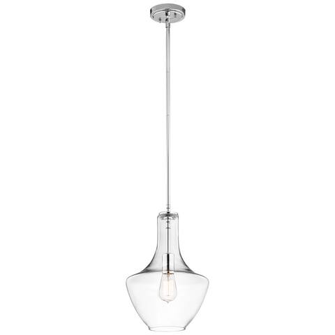 Kichler Lighting Everly Collection 1-light Chrome Pendant 10.5 inch Diameter