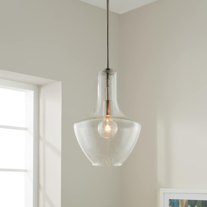 Kichler Lighting Everly Collection 1-light Brushed Nickel Pendant 10.5 inch Diameter