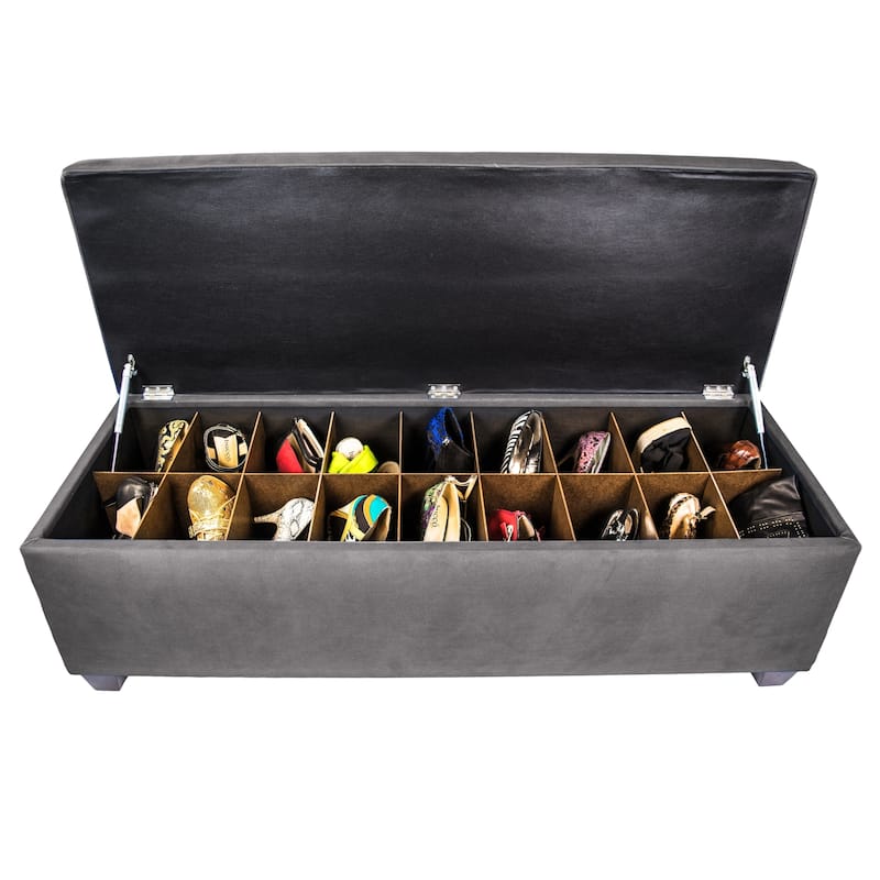 MJL Furniture-Sole Secret Obsession Diamond-tufted Shoe Storage Bench