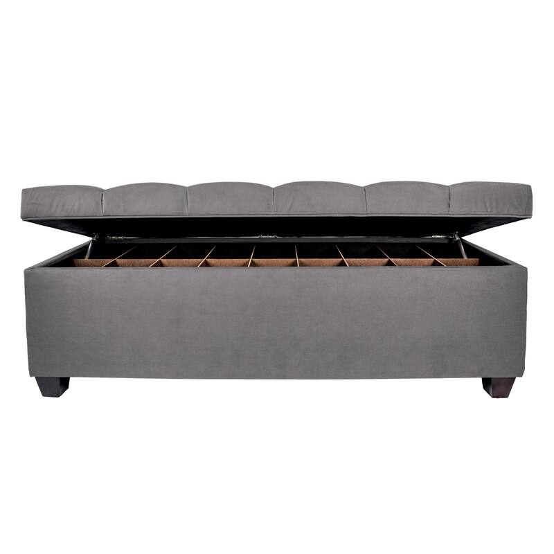 MJL Furniture-Sole Secret Obsession Diamond-tufted Shoe Storage Bench