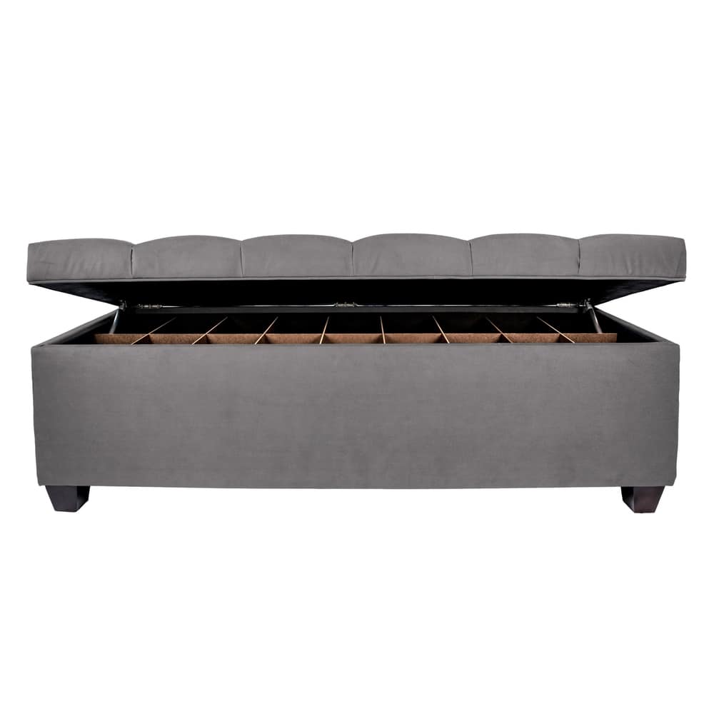 MJL Furniture-Sole Secret Obsession Diamond-tufted Shoe Storage Bench