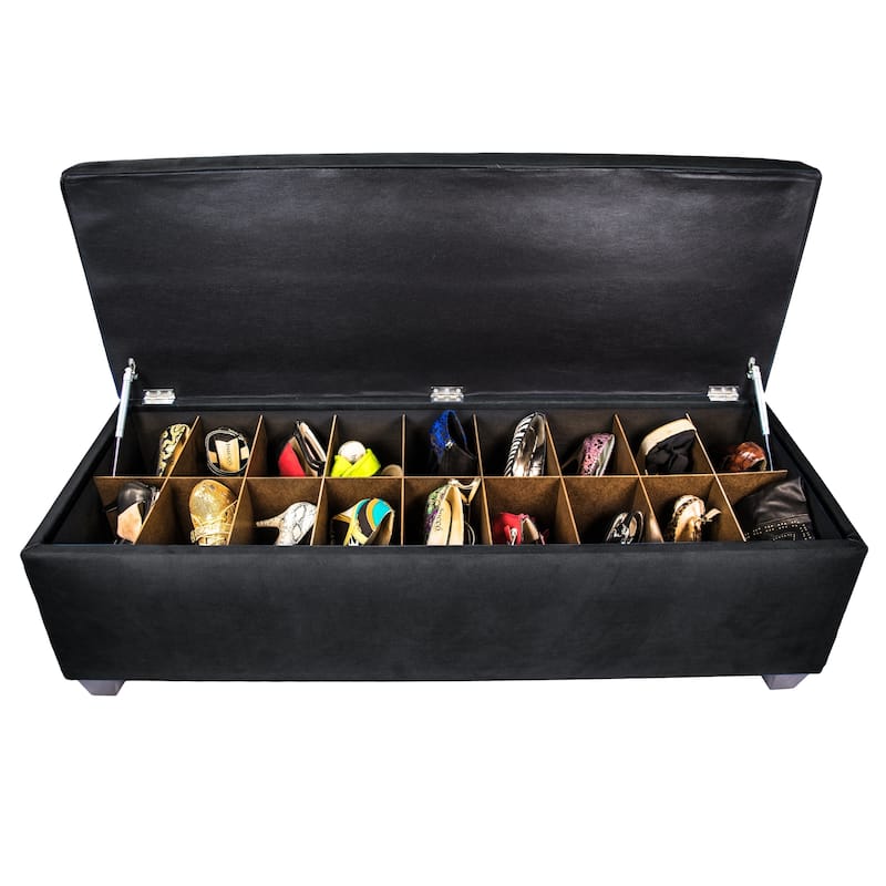 MJL Furniture-Sole Secret Obsession Diamond-tufted Shoe Storage Bench