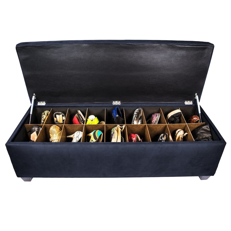 MJL Furniture-Sole Secret Obsession Diamond-tufted Shoe Storage Bench