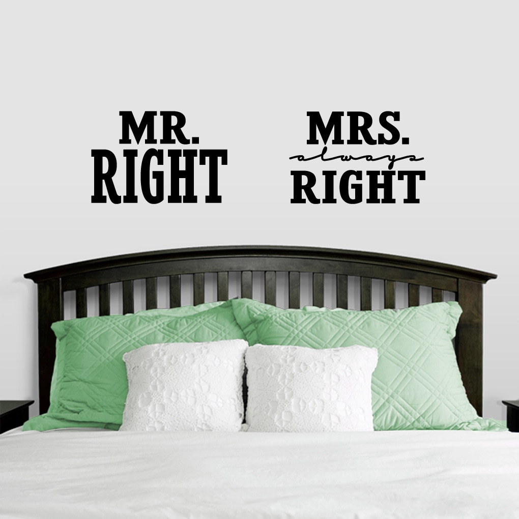 Mr Right Mrs Always Right Large Wall Decals