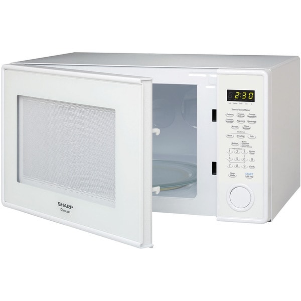 Sharp 0.7-cu ft 700-Watt Countertop Microwave (White) in the Countertop  Microwaves department at