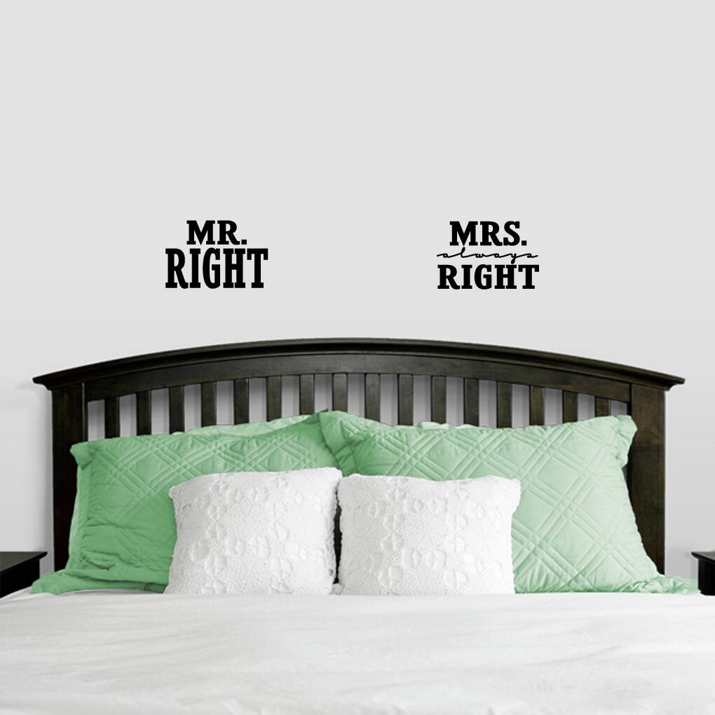 Mr. Right & Mrs. Always Right Small Wall Decals Bed Bath & Beyond