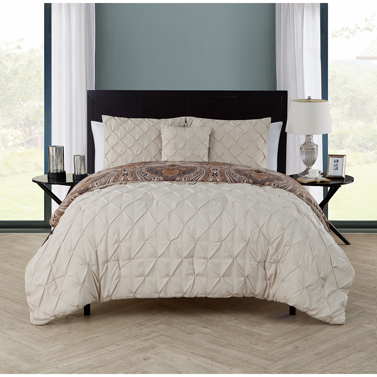 VCNY Maison 4-piece Reversible Pintucked Comforter Set | eBay