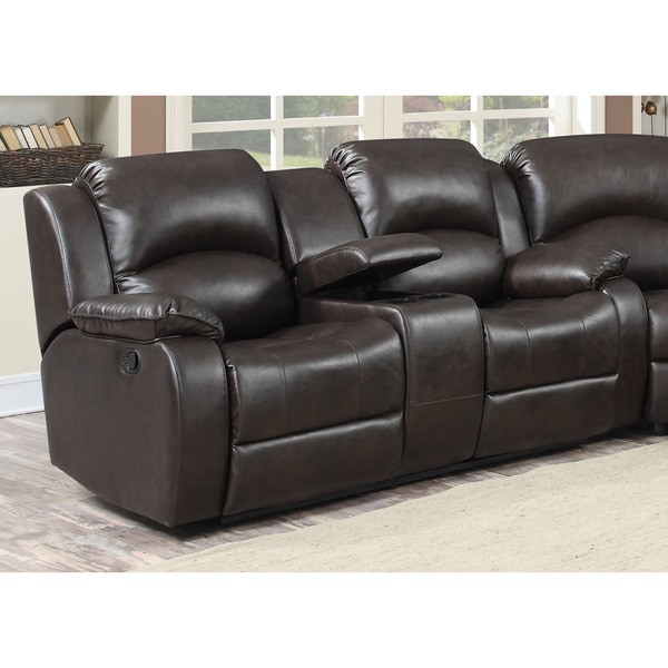 Samara Transitional Reclining Loveseat with Storage Console and Cup ...
