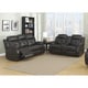 preview thumbnail 1 of 5, AC Pacific Troy Brown Bonded Leather 2-piece Power Sofa and Loveseat Living Room Set