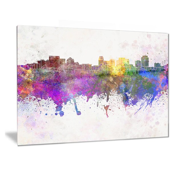 Shop Designart 'Salt Lake City Skyline' Cityscape Metal Wall Art On