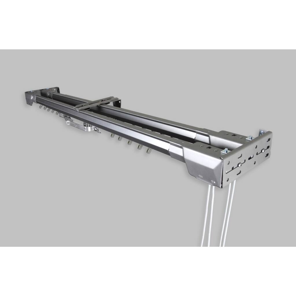 InStyleDesign Silver Heavy Duty Traverse Double Rod - Center Open