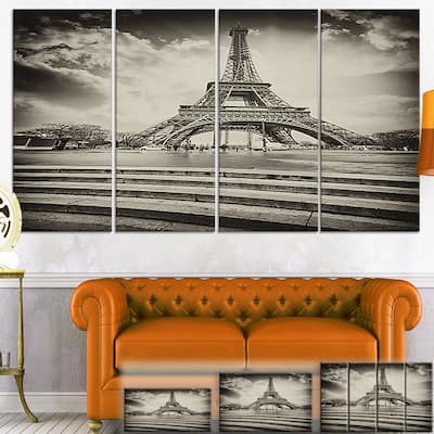 Eiffel Tower in Gray Shade - Landscape Large Wall Art