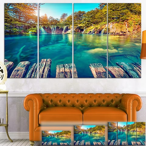 Blue Waters in Plitvice Lakes - Landscape Large Wall Art - Green