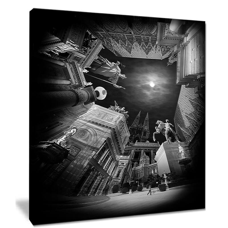 Vienna Top View Collage - Landscape Art Canvas Print - Black