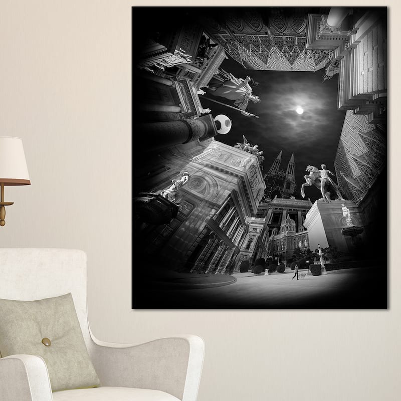Vienna Top View Collage - Landscape Art Canvas Print - Black
