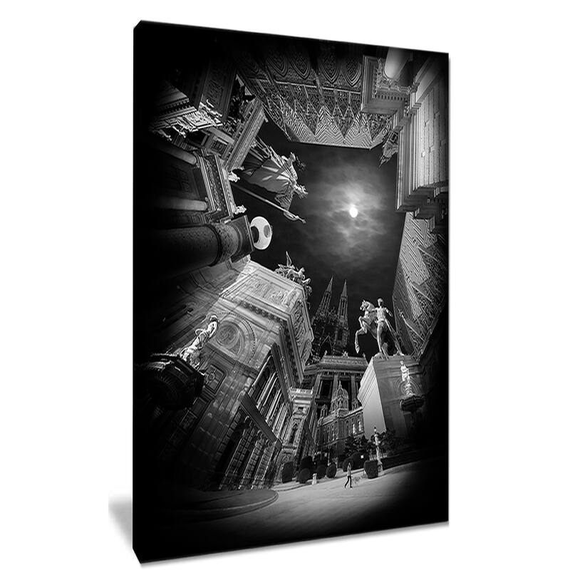 Vienna Top View Collage - Landscape Art Canvas Print - Black