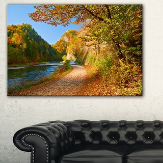 Dunajec River Gorge in Autumn - Landscape Large Wall Art - Yellow - Bed ...