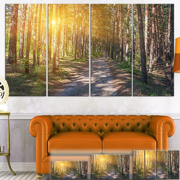Thick Forest with Yellow Sun Rays - Landscape Photo Canvas Print ...