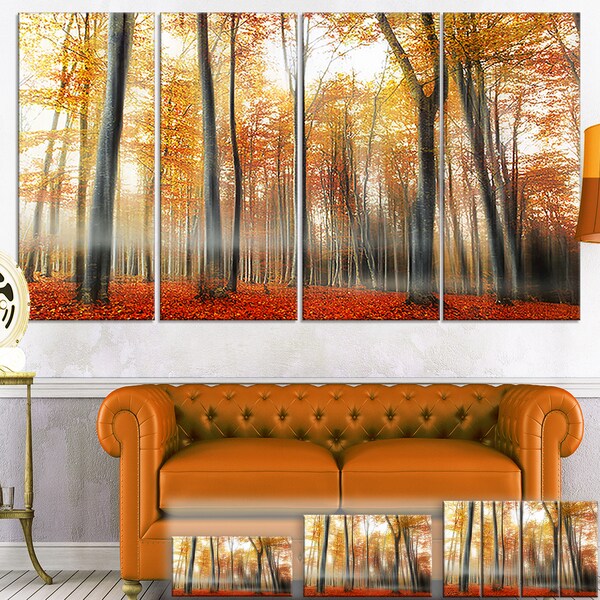 Shop Red and Yellow Leaves in Fall - Landscape Photography Canvas Print ...