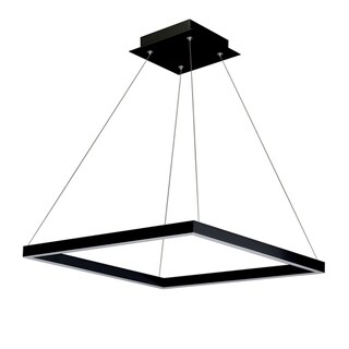 VONN Lighting VMC31620BL Atria 20-inch LED Modern Square Chandelier in Black (Dimmable/Energy Efficient/Sloped Ceiling Adaptable - 1 to 3 - Black - - Chandeliers For Bedrooms by Overstock.com