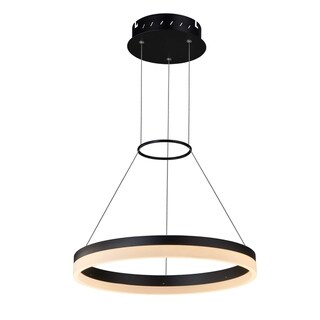 VONN Lighting VMC31630BL Tania 18-inch Modern Circular LED Chandelier in Black (Dimmable/Energy Efficient/Sloped Ceiling Adaptable - 1 to 3 - Black - - Chandeliers For Bedrooms by Overstock.com