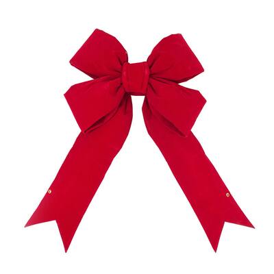 Red Velvet 36-inch x 45-inch x 9-inch Ribbon Bow