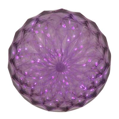 Vickerman 6" Crystal Ball Christmas Ornament with 30 Purple LED Lights
