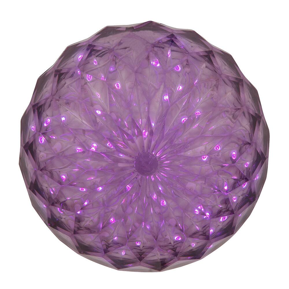 Vickerman 6" Crystal Ball Christmas Ornament with 30 Purple LED Lights