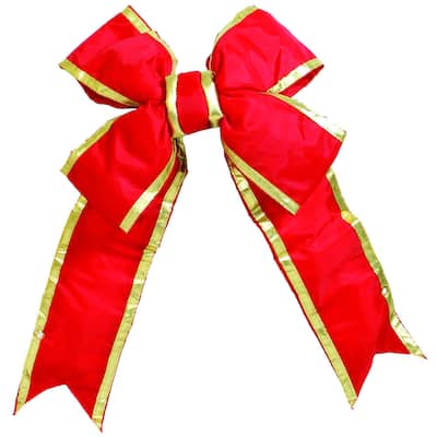 Vickerman Red/Gold Nylon 36-inch x 45-inch Outdoor Bow With 9-inch Ribbon