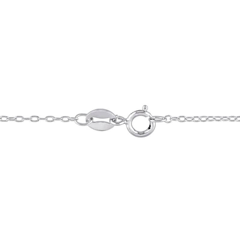 Miadora Sterling Silver White Topaz and Cultured Freshwater Pearl Lariat Necklace (8 - 8.5 mm)
