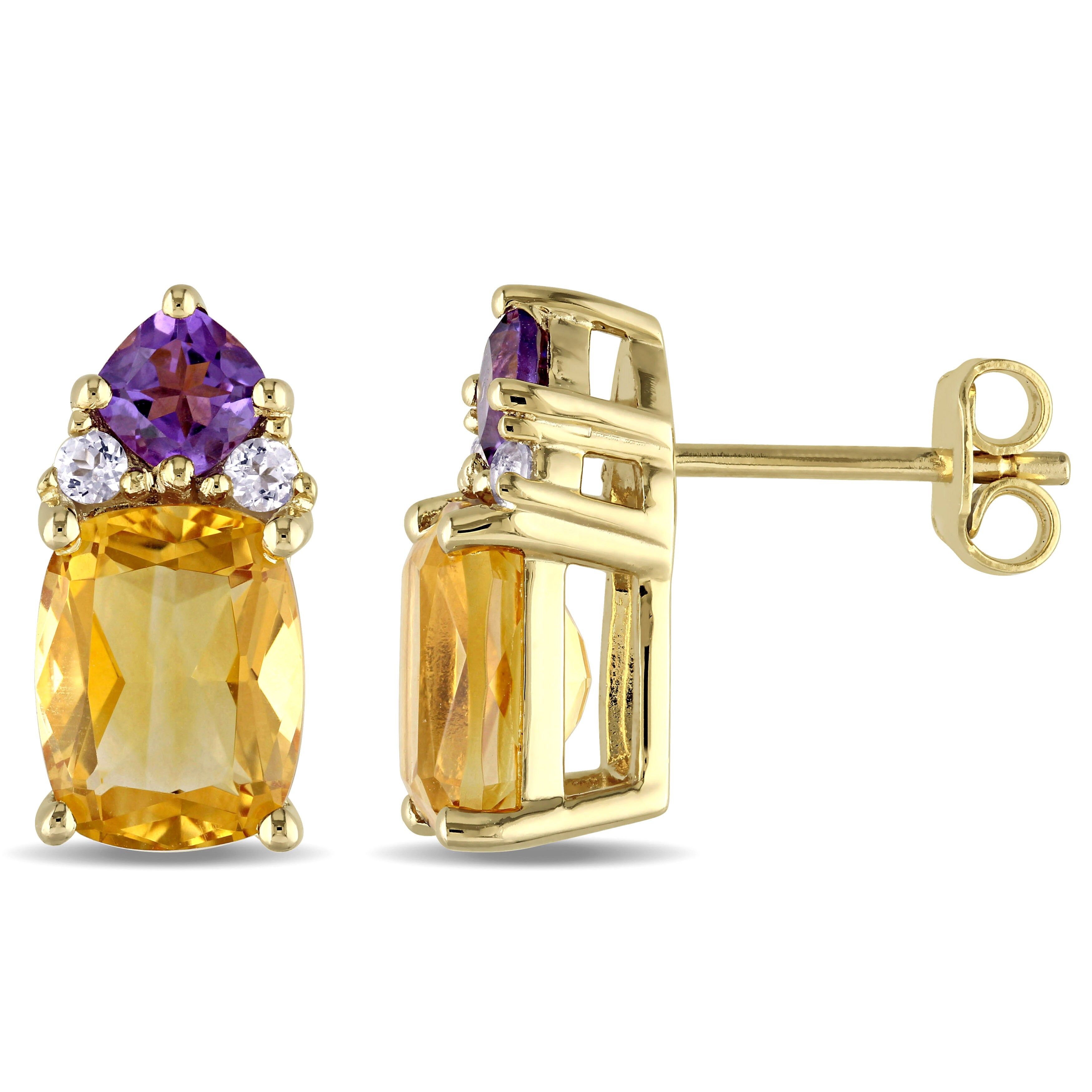 amethyst and citrine earrings